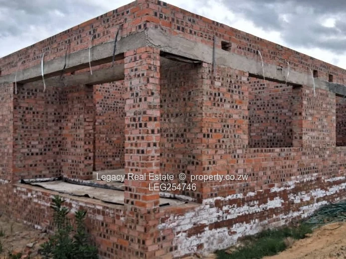 Unfinished 4-Bed Shell in Ruwa - Verandah & Garden