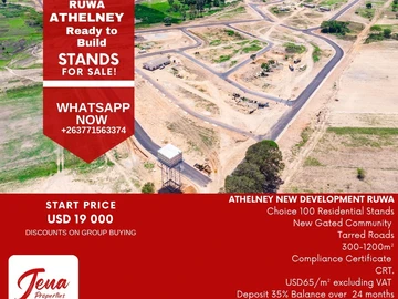 Residential Stands $65/sqm (Now Ready To Build)