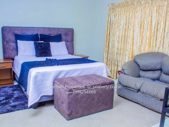 Fully Furnished Lodge in Binga — Modern Kitchen & Courtyard