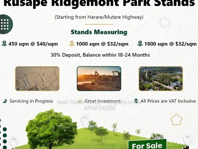 Rusape Ridgemont Land For Sale (Sole Mandate)