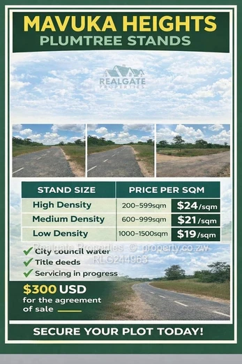 Plumtree Stands Now Available (Mavuka Heights)