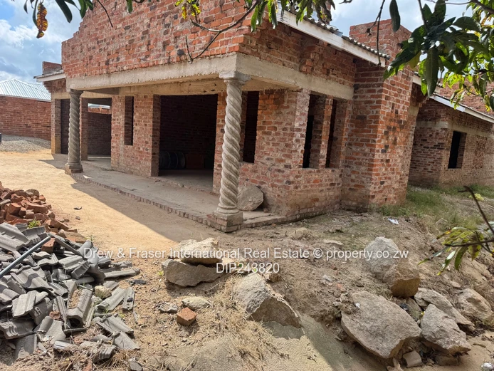 Unfinished 4-Bed House with Deed, Double Garage Zimre Park $75k (Sole Mandate)