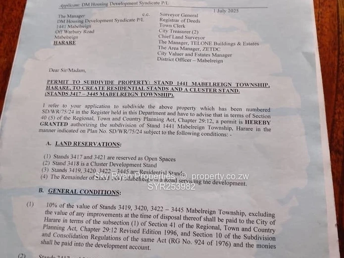 Mabelreign Gated Community Stand For Sale