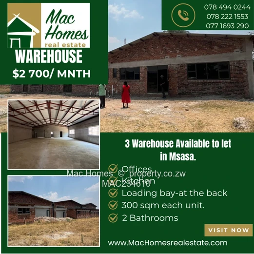Warehouses in Msasa available