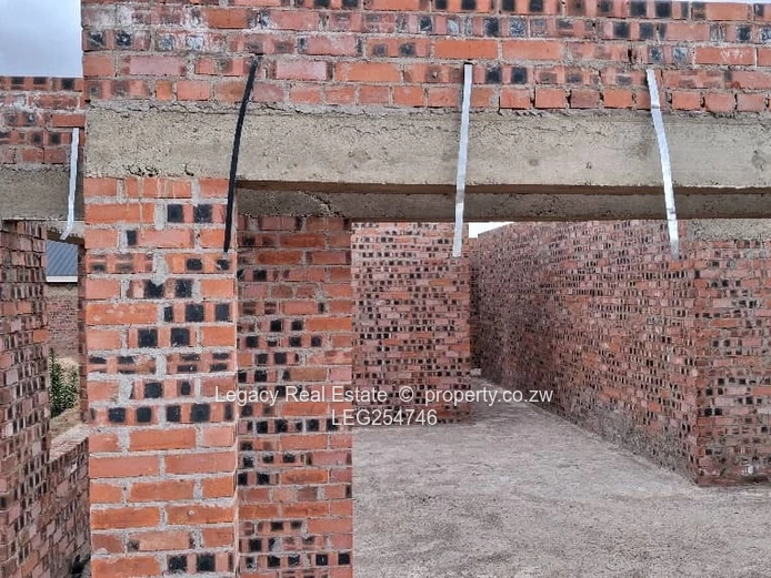 Unfinished 4-Bed Shell in Ruwa - Verandah & Garden