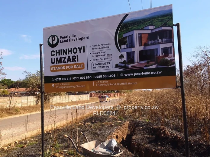 Chinhoyi Umzari location:1181 sqm avail for USD$35 430. Ready to build