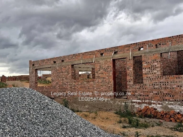 Unfinished 4-Bed Shell in Ruwa - Verandah & Garden