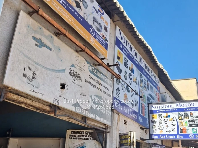 45m² Motor Parts Workshop/Warehouse on Harare CBD Main Street