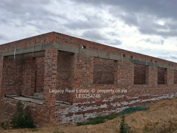 Unfinished 4-Bed Shell in Ruwa - Verandah & Garden