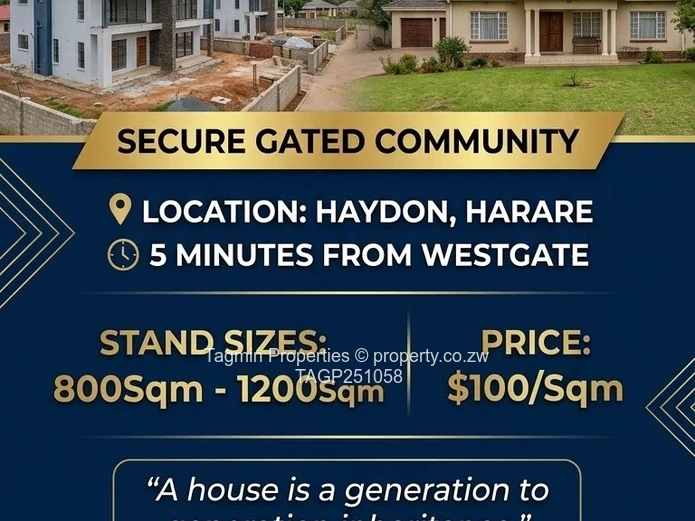 Tagmin Properties Your Trusted Real Estate Partner  Secure Gated Community  ?? Location: Haydon, Har