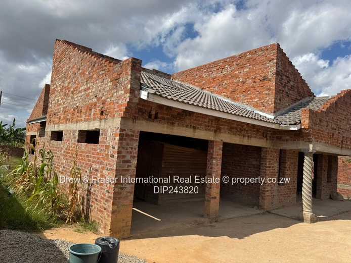 Unfinished 4-Bed House with Deed, Double Garage Zimre Park $75k (Sole Mandate)